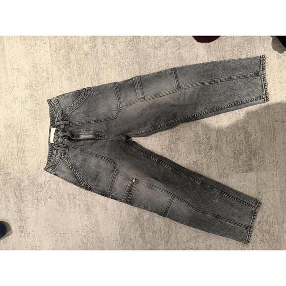 Mother Superior High-Waisted Cargo Jeans The Private Zip Pocket Ankle sz 25 - Picture 2 of 7